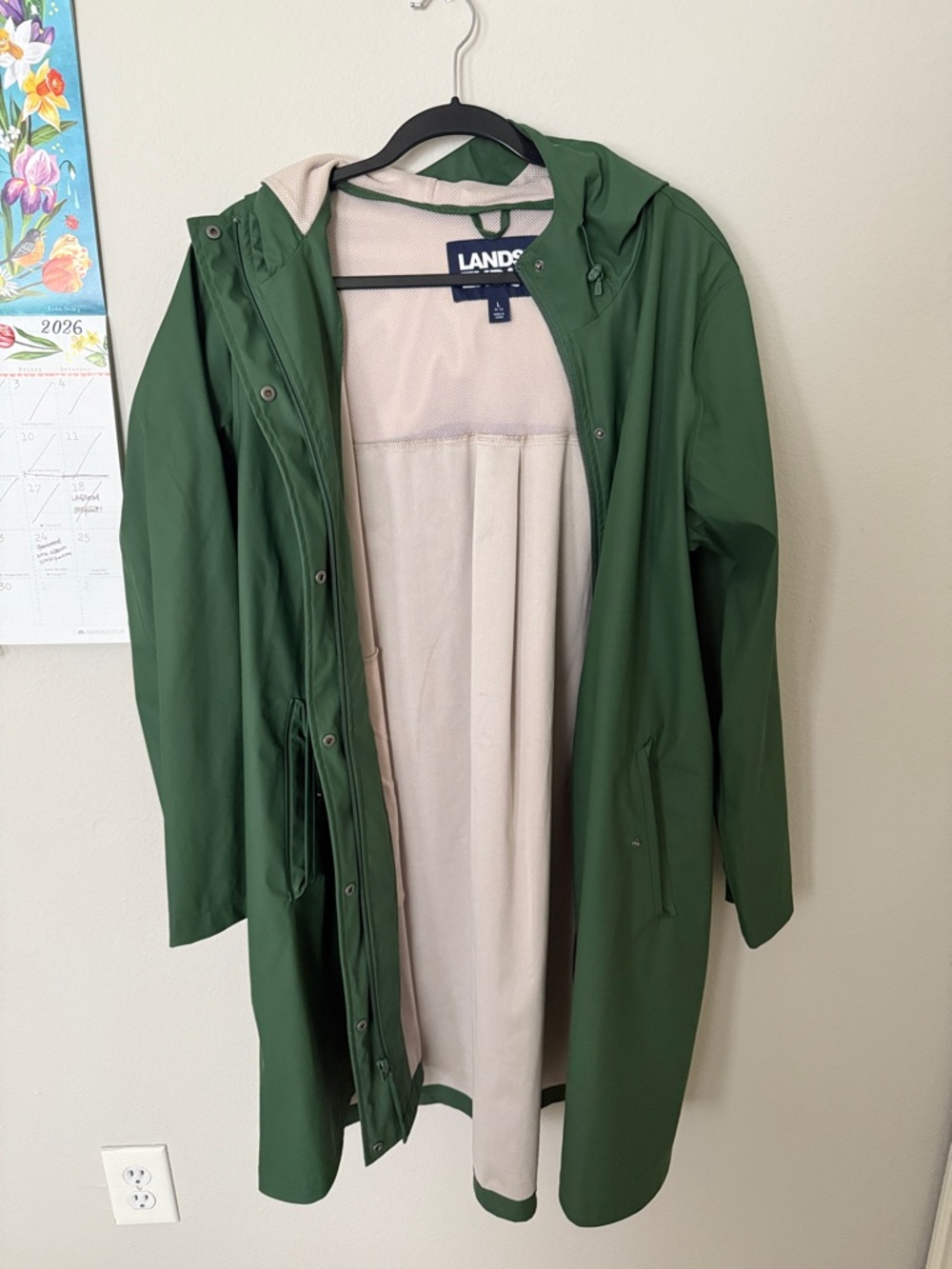 Green rain coat shell